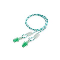Honeywell 1005328 Howard Leight Small Multiple Use Clarity 4-Flange Green Multi-Material Woven Corded Earplugs With Reusable Cas